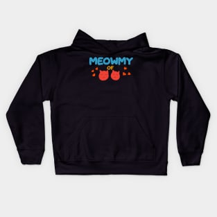 Meowmy of two girls Kids Hoodie